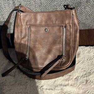 Brown satchel purse